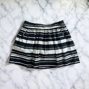 BANANA REPUBLIC Black Cream Striped Skirt Size 14